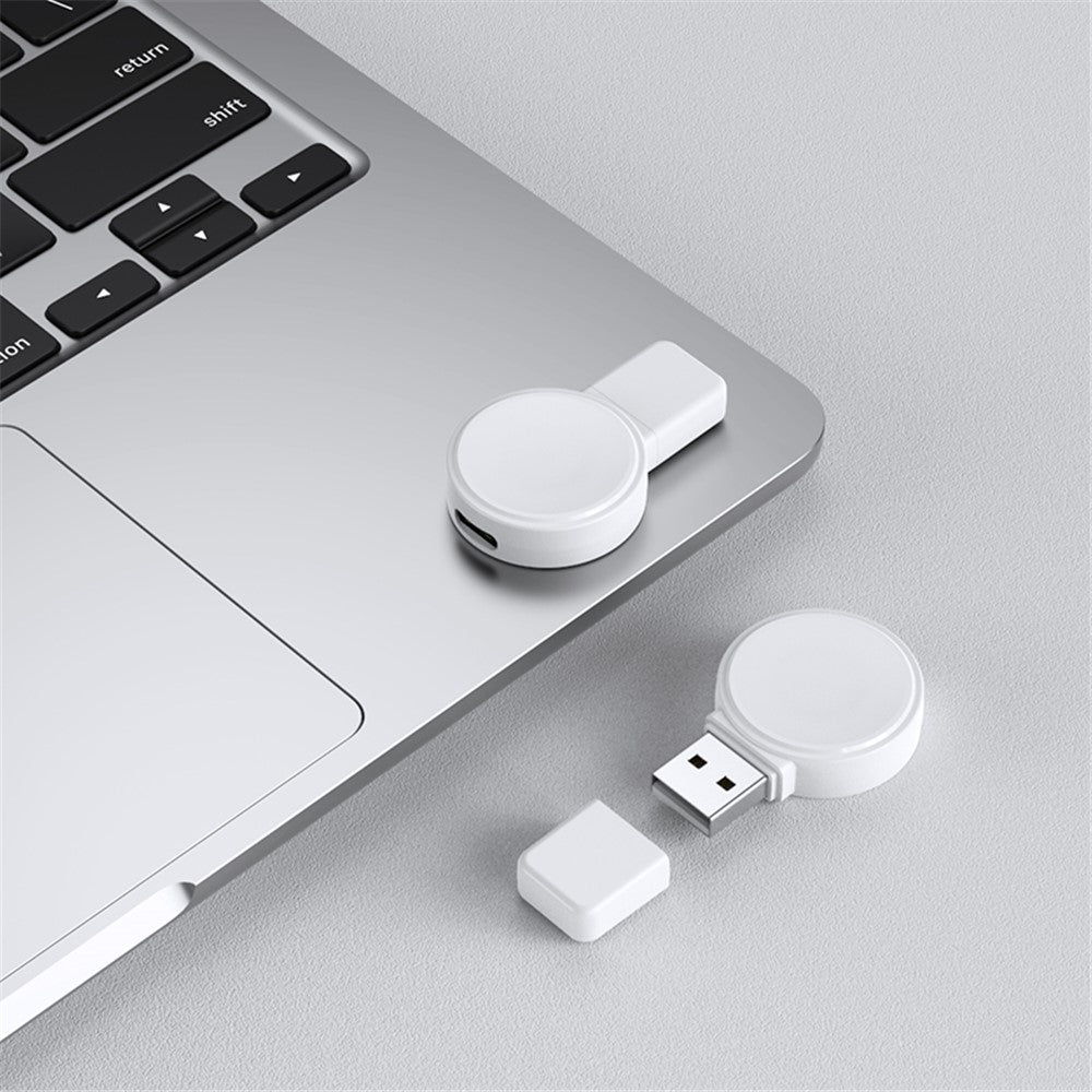 JJT-X53 til Apple Watch Series 1-8 oplader Mini magnetisk trådløs opladningsplade med USB-stik