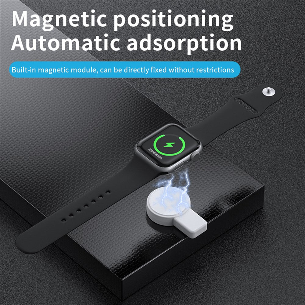 JJT-X53 til Apple Watch Series 1-8 oplader Mini magnetisk trådløs opladningsplade med USB-stik