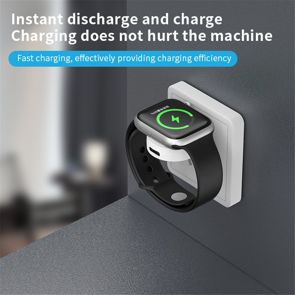 JJT-X53 til Apple Watch Series 1-8 oplader Mini magnetisk trådløs opladningsplade med USB-stik