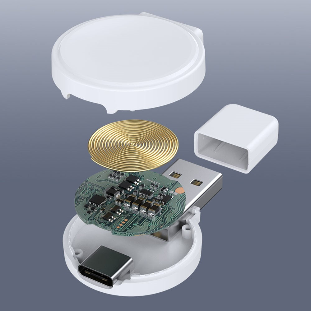 JJT-X53 til Apple Watch Series 1-8 oplader Mini magnetisk trådløs opladningsplade med USB-stik