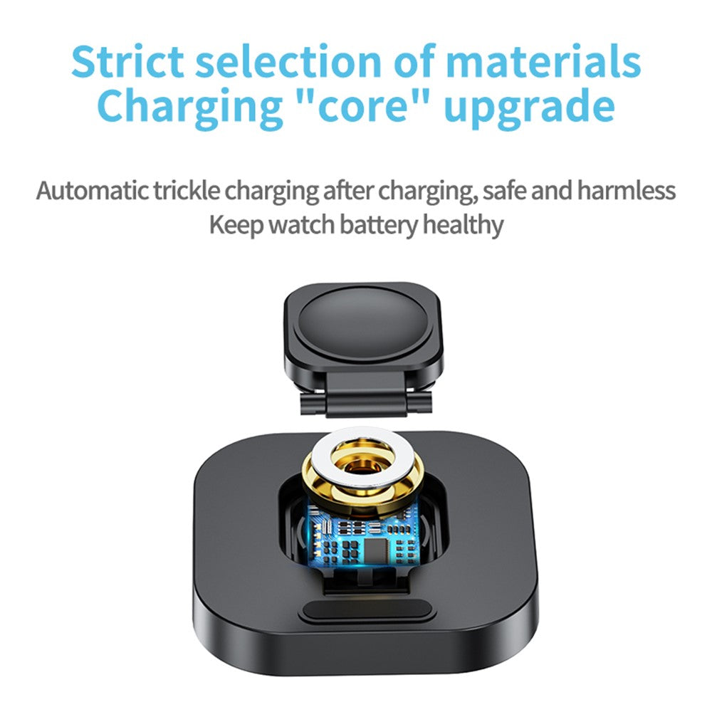 JJT-A56 For Apple Watch Series 1-8 Foldable Smartwatch Charger Mini Magnetic Wireless Charging Pad