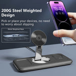 V18 3-in-1 Magnetic Wireless Charger Folding Cell Phone Charging Stand for Earbuds, Smart Watch