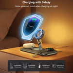 V18 3-in-1 Magnetic Wireless Charger Folding Cell Phone Charging Stand for Earbuds, Smart Watch