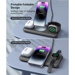 V18 3-in-1 Magnetic Wireless Charger Folding Cell Phone Charging Stand for Earbuds, Smart Watch