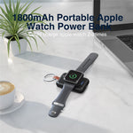 A-04 Bærbar Mini Trådløs Oplader til Apple Watch Series 1800mAh Powerbank med Ringlås