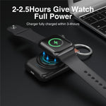 A-04 Bærbar Mini Trådløs Oplader til Apple Watch Series 1800mAh Powerbank med Ringlås