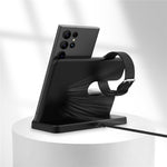 GY-Q10B 3 in 1 Wireless Charging Station 15W Fast Charger Stand for Samsung Galaxy Watch / Qi-enabled Phone / Earbuds