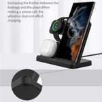 GY-Q10B 3 in 1 Wireless Charging Station 15W Fast Charger Stand for Samsung Galaxy Watch / Qi-enabled Phone / Earbuds