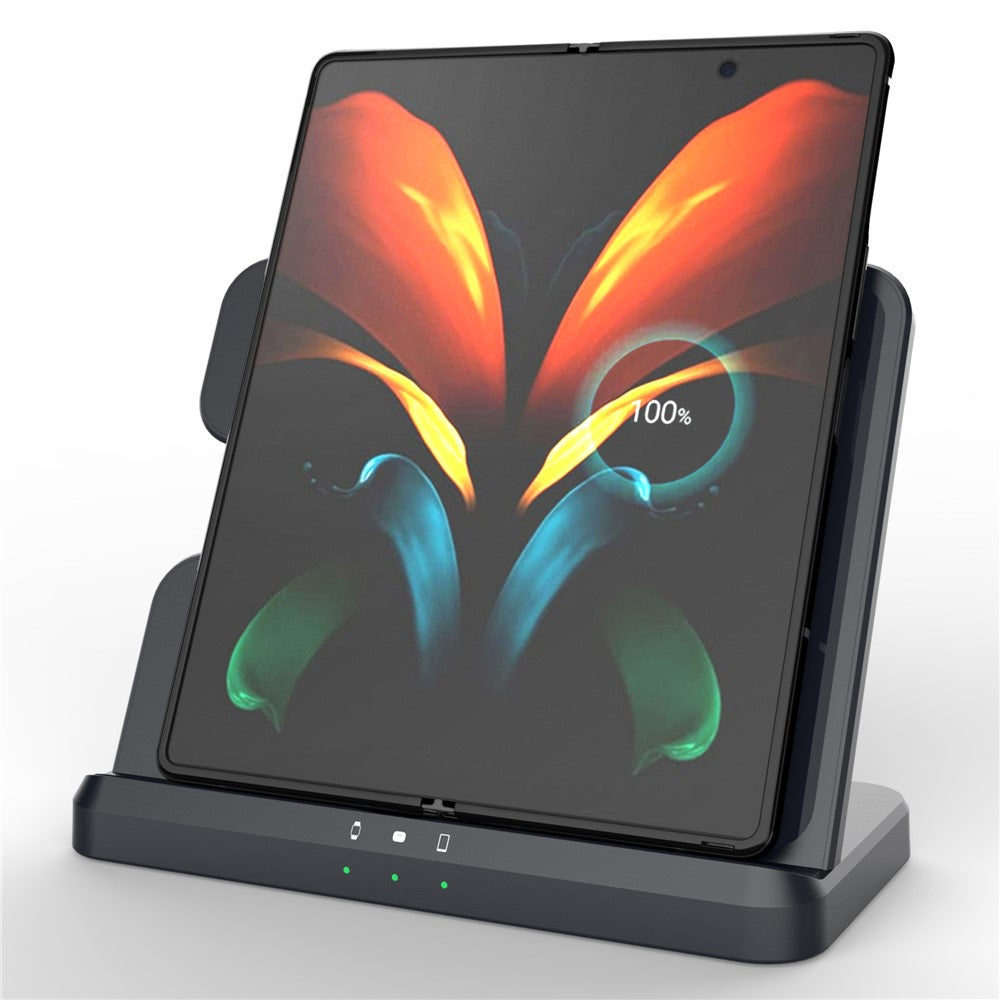 GY-Q10B 3 in 1 Wireless Charging Station 15W Fast Charger Stand for Samsung Galaxy Watch / Qi-enabled Phone / Earbuds