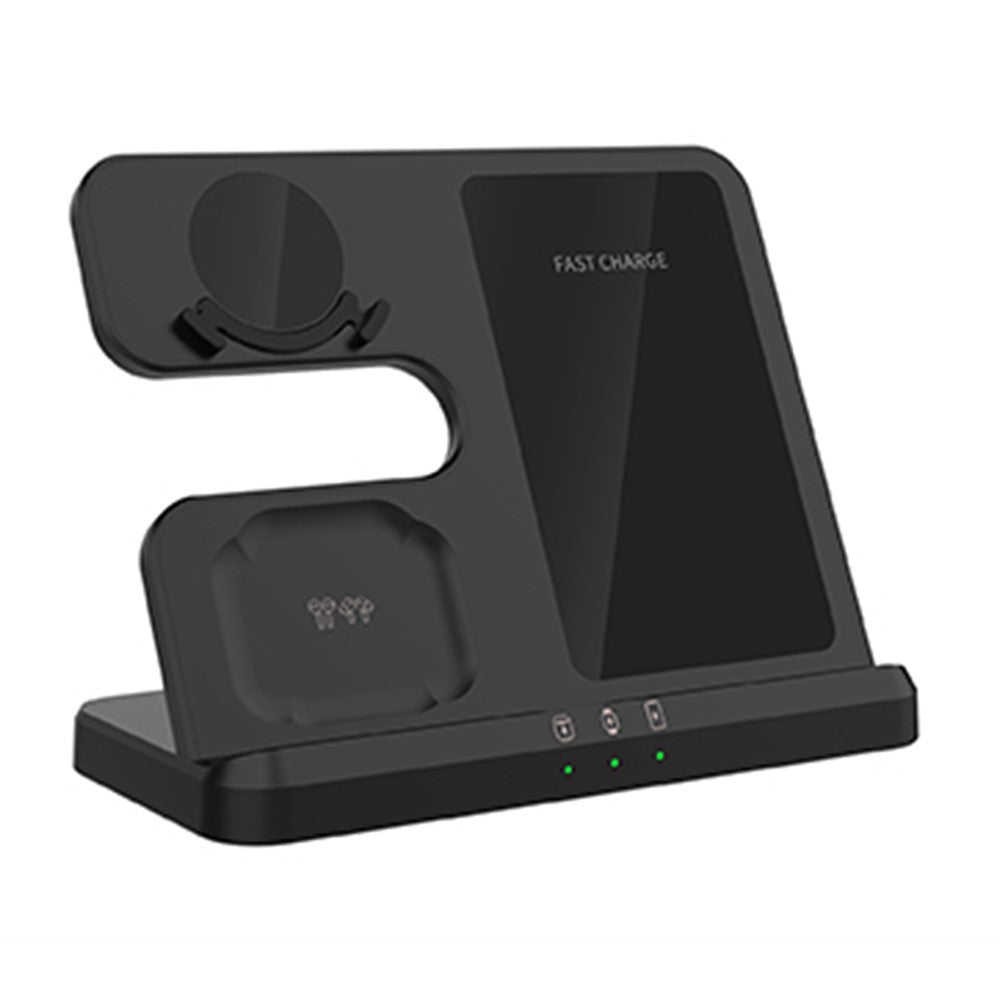 GY-Q10B 3 in 1 Wireless Charging Station 15W Fast Charger Stand for Samsung Galaxy Watch / Qi-enabled Phone / Earbuds