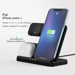 GY-Q10B 3 in 1 Wireless Charging Station 15W Fast Charger Stand for Samsung Galaxy Watch / Qi-enabled Phone / Earbuds