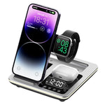 A93 15W 5-i-1 Multi-funktionel Sammenklappelig Trådløs Oplader Mobiltelefon Opladestation med Ur til Headset Smartwatch