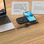 T2A 2-in-1 15W Wireless Charging Station for Apple Watch Series, Mobile Phone Wireless Charger