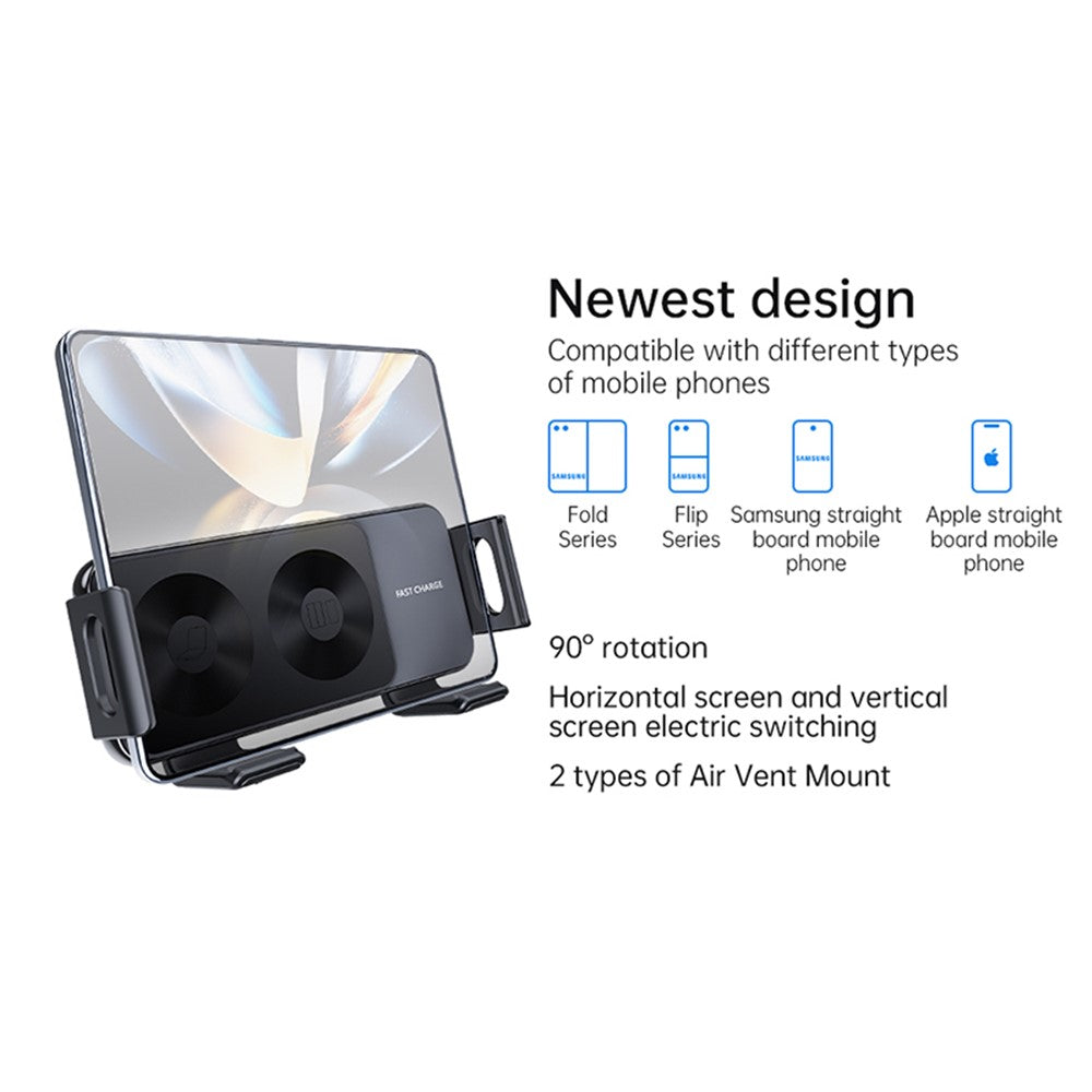 S20A For Samsung Folding Screen Mobile Phone Bracket Car Air Vent Wireless Charger