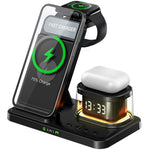 HYY-H33 5 in 1 15W Wireless Charger Folding Charging Station with Night Light