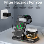 HYY-H33 5-i-1 15W Trådløs Oplader Foldbar Ladestation med Natlys