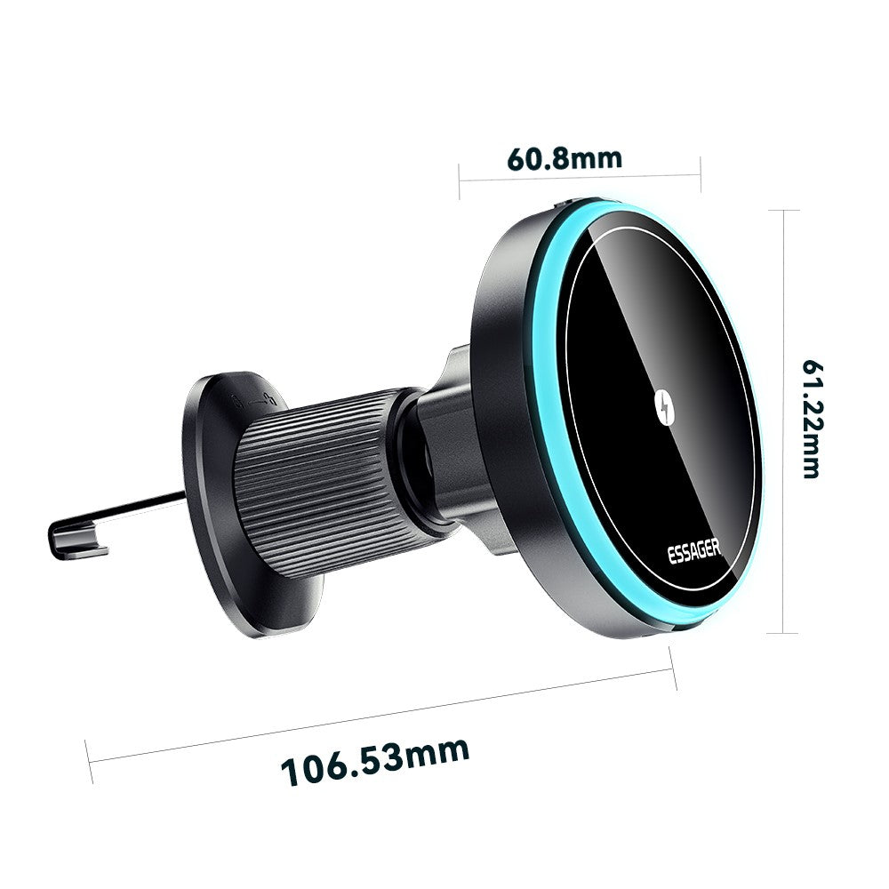 ESSAGER Magnetic Wireless Charger Car Mount Cell Phone Bracket Holder Charger