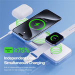 DUZZONA W19 15W trådløs oplader til iPhone 16-serien / Apple Watch 10 / AirPods 4, 3-i-1-glidende opladningsstation