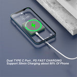 E30 10000mAh Magnetic Wireless Power Bank Mini External Battery Pack for iPhone 12 / 13 Series Support 20W PD Fast Charging