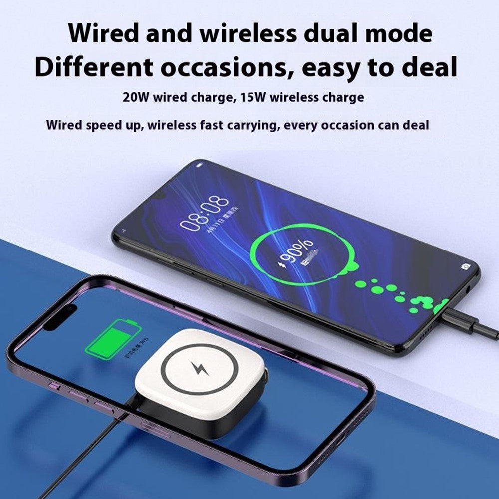 E49 10000mAh Power Bank Camera-Shaped Magnetic Wireless Charger Phone External Battery Pack