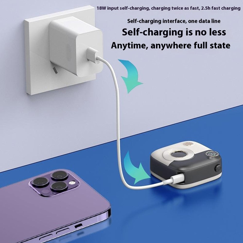 E49 10000mAh Power Bank Camera-Shaped Magnetic Wireless Charger Phone External Battery Pack