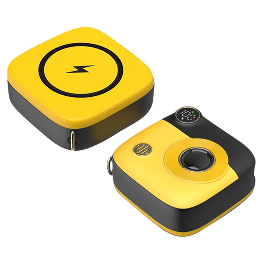 E49 10000mAh Power Bank Camera-Shaped Magnetic Wireless Charger Phone External Battery Pack