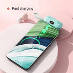 HY-DX628 Mini Portable Charger 10000mAh Power Bank 22.5W Battery Pack with Type-C Plug and 8-Pin Cable