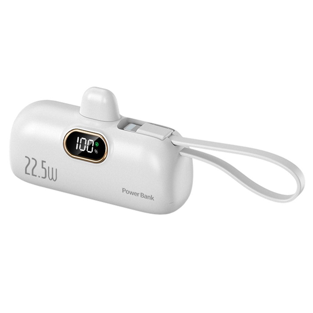 HY-DX628 Mini Portable Charger 10000mAh Power Bank 22.5W Battery Pack with Type-C Plug and 8-Pin Cable