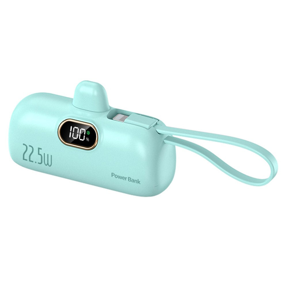 HY-DX628 Mini Portable Charger 10000mAh Power Bank 22.5W Battery Pack with Type-C Plug and 8-Pin Cable