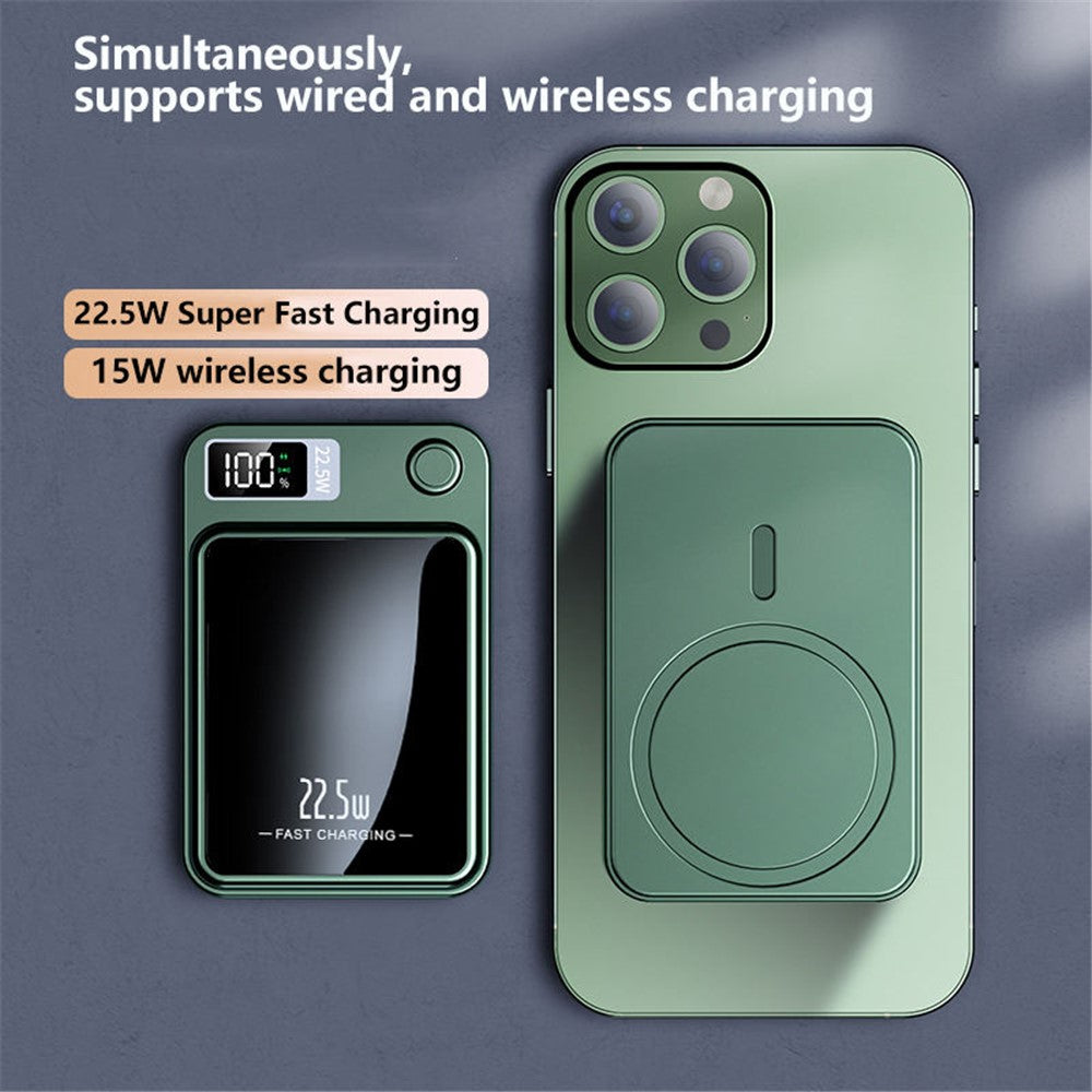 W-146 22.5W 5000mAh Power Bank Magnetic Wireless Charger Phone External Battery Pack