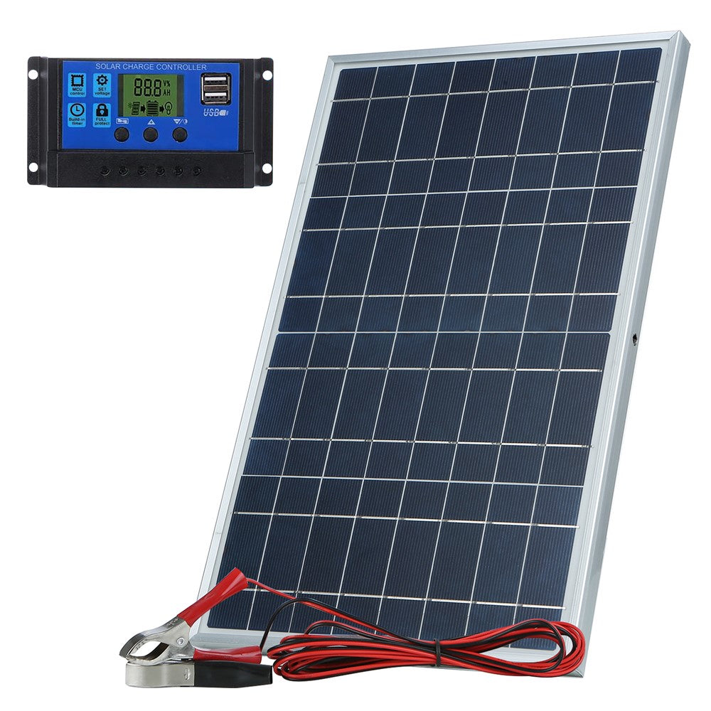 10W 12V Solcellebatterioplader med 20A Controller til Køretøj, Portåbner, Elektrisk Hegn