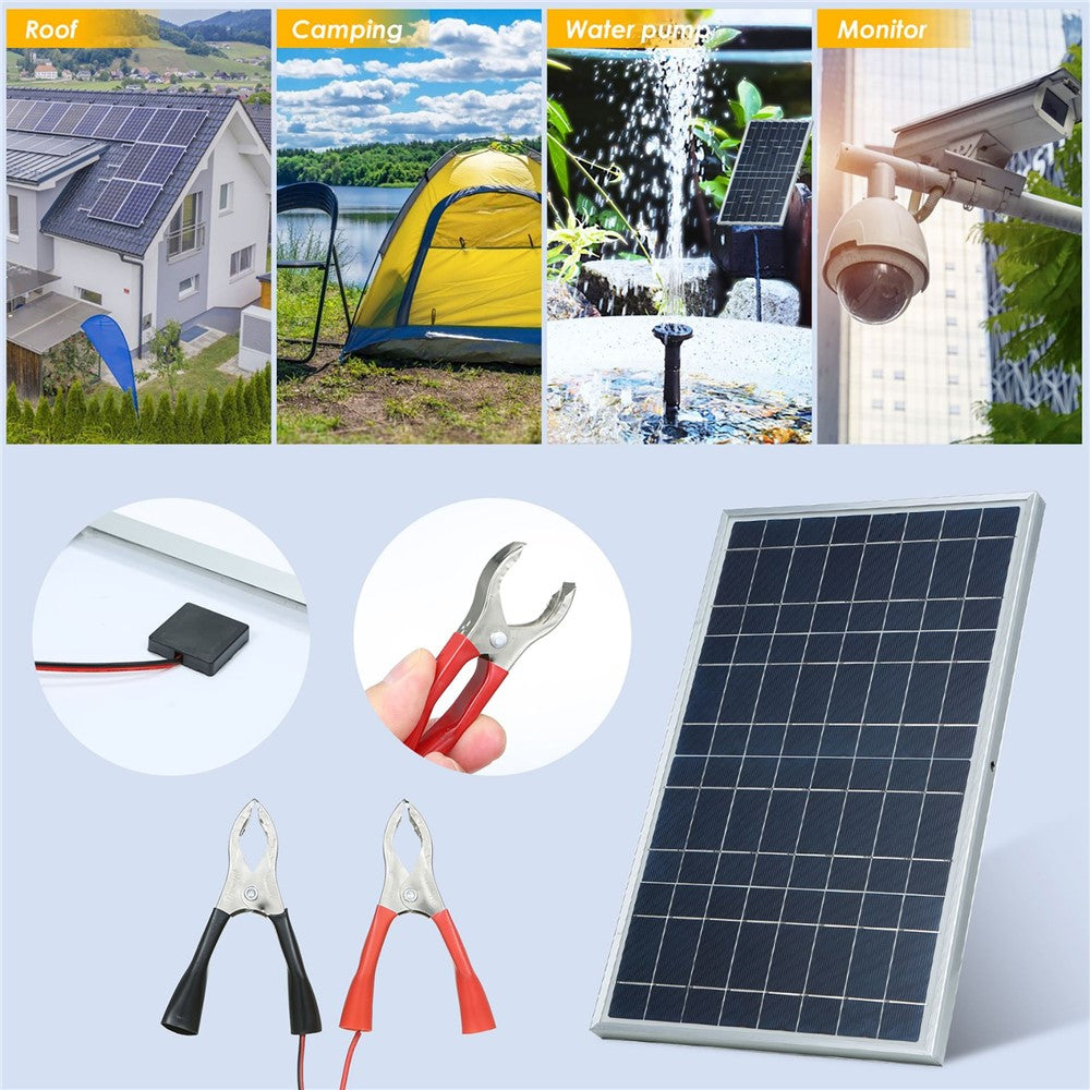 10W 12V Solcellebatterioplader med 20A Controller til Køretøj, Portåbner, Elektrisk Hegn