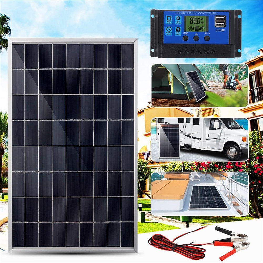 10W 12V Solpanel Batterioplader med 10A Controller til Køretøj, Portåbner, Elektrisk Hegn