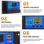 10W 12V Solpanel Batterioplader med 10A Controller til Køretøj, Portåbner, Elektrisk Hegn