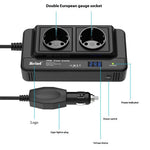 MEIND M8300 24V to 220V High Power 200W Car Inverter with Dual EU Power Socket + 4 USB Ports