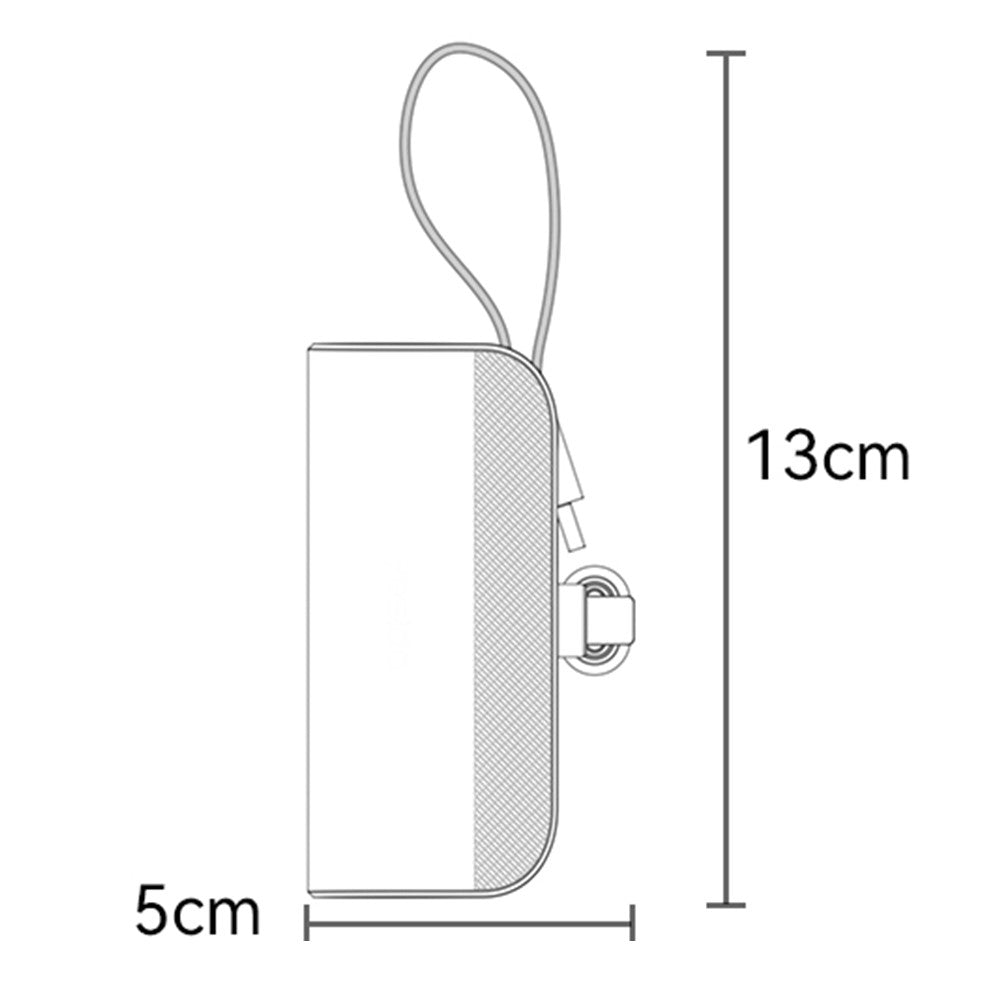 YESIDO YP68 5000mAh 5000mAh iP Plug Mini Power Bank with Built-In Type-C Cable and Hidden Bracket