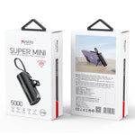 YESIDO YP68 5000mAh 5000mAh iP Plug Mini Power Bank with Built-In Type-C Cable and Hidden Bracket
