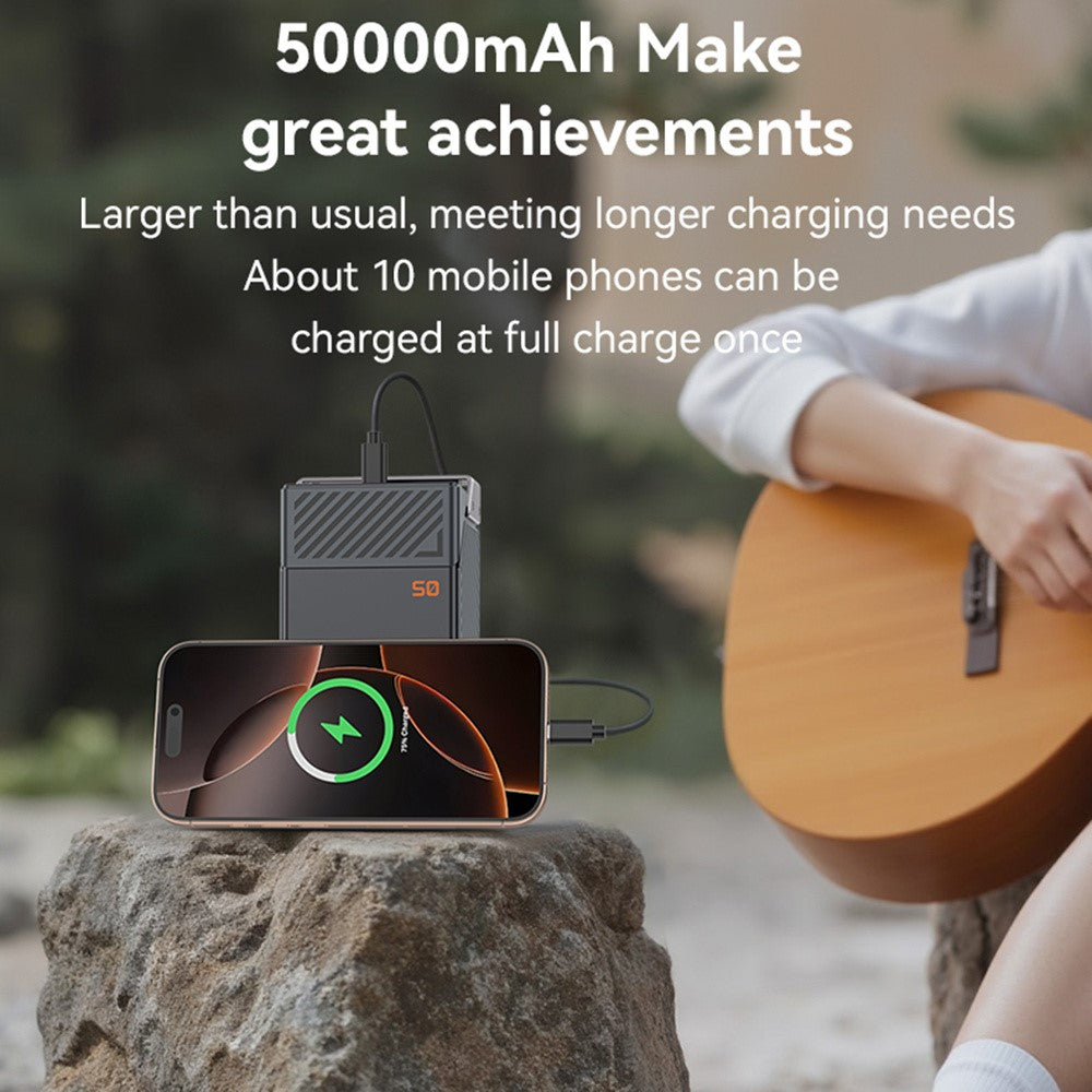 YESIDO YP63 50000mAh Power Bank 3 Type-C 3 USB-A Output Porte Digitalt Display Telefonoplader