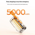 MOMAX 1-Power Mini Pop Art Portable Charger With Built-In Cable For USB C 5000mAh 20W Fast Charging 3 Port Power Bank