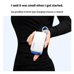 MOMAX 1-Power Mini Pop Art Portable Charger With Built-In Cable For USB C 5000mAh 20W Fast Charging 3 Port Power Bank