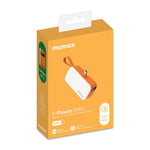 MOMAX 1-Power Mini Pop Art Portable Charger With Built-In Cable For USB C 5000mAh 20W Fast Charging 3 Port Power Bank