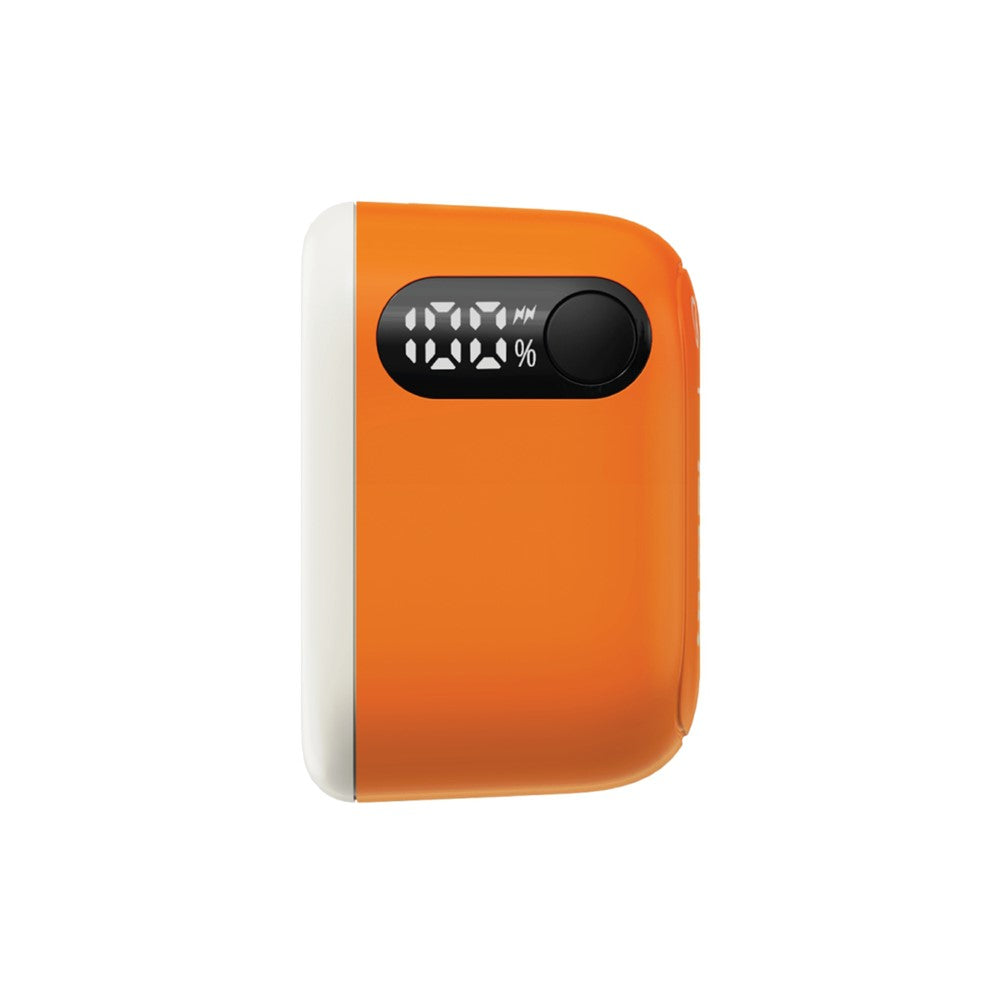 MOMAX 1-Power Mini Pop Art Portable Charger With Built-In Cable For USB C 5000mAh 20W Fast Charging 3 Port Power Bank