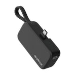 MOMAX 1-Power Mini Pop Art Portable Charger With Built-In Cable For USB C 5000mAh 20W Fast Charging 3 Port Power Bank