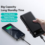 USAMS CD249 PD 20W Power Bank 10000mAh Fast Charging Battery Pack with Digital Display