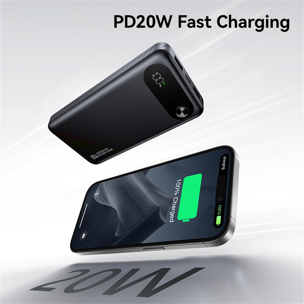 USAMS CD249 PD 20W Power Bank 10000mAh Fast Charging Battery Pack with Digital Display