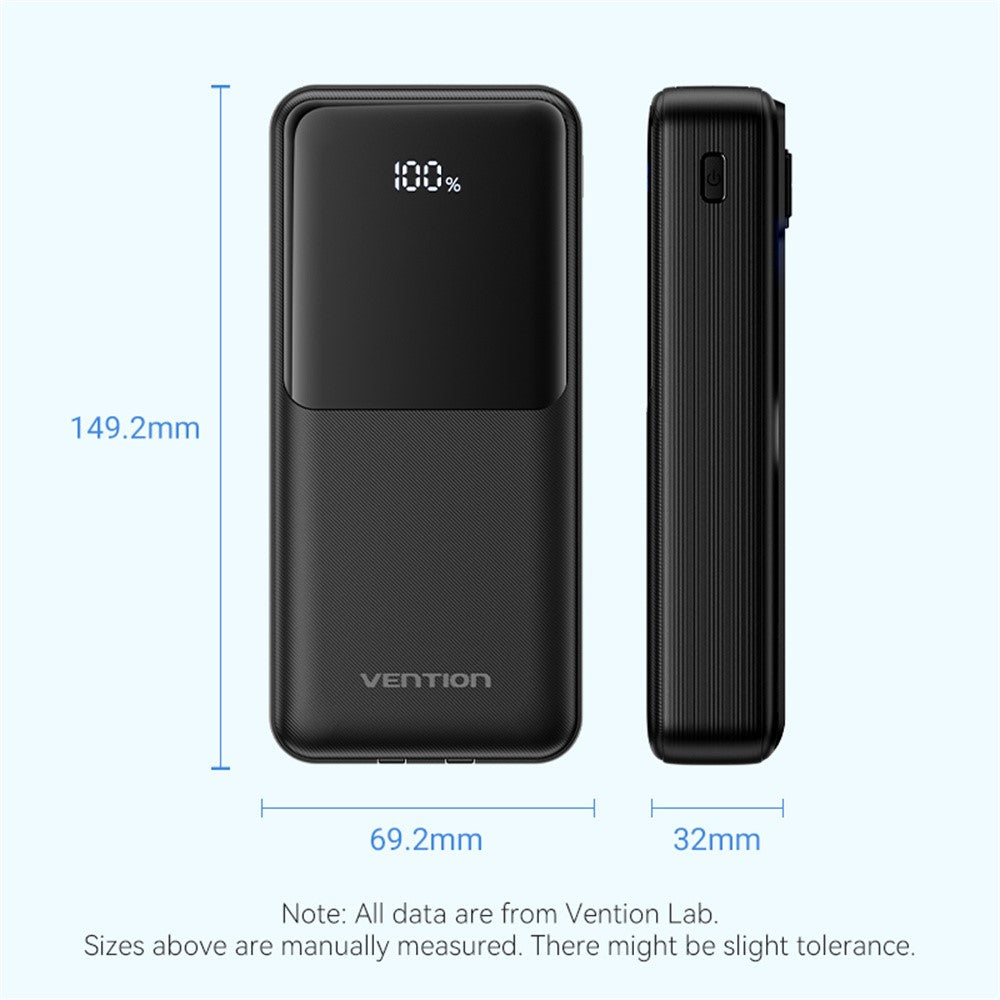 VENTION FHP Series 20000mAh Power Bank Built In Type C  /  iP Cable 22.5W Fast Charging Battery Pack