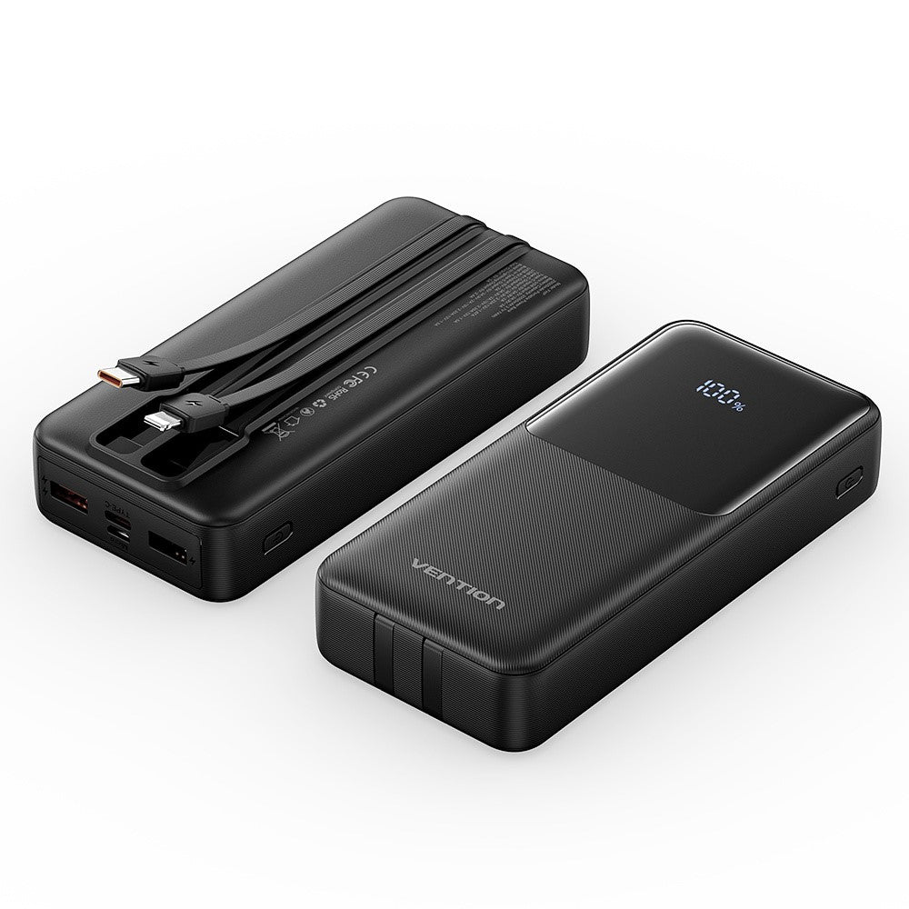 VENTION FHP Series 20000mAh Power Bank Built In Type C  /  iP Cable 22.5W Fast Charging Battery Pack