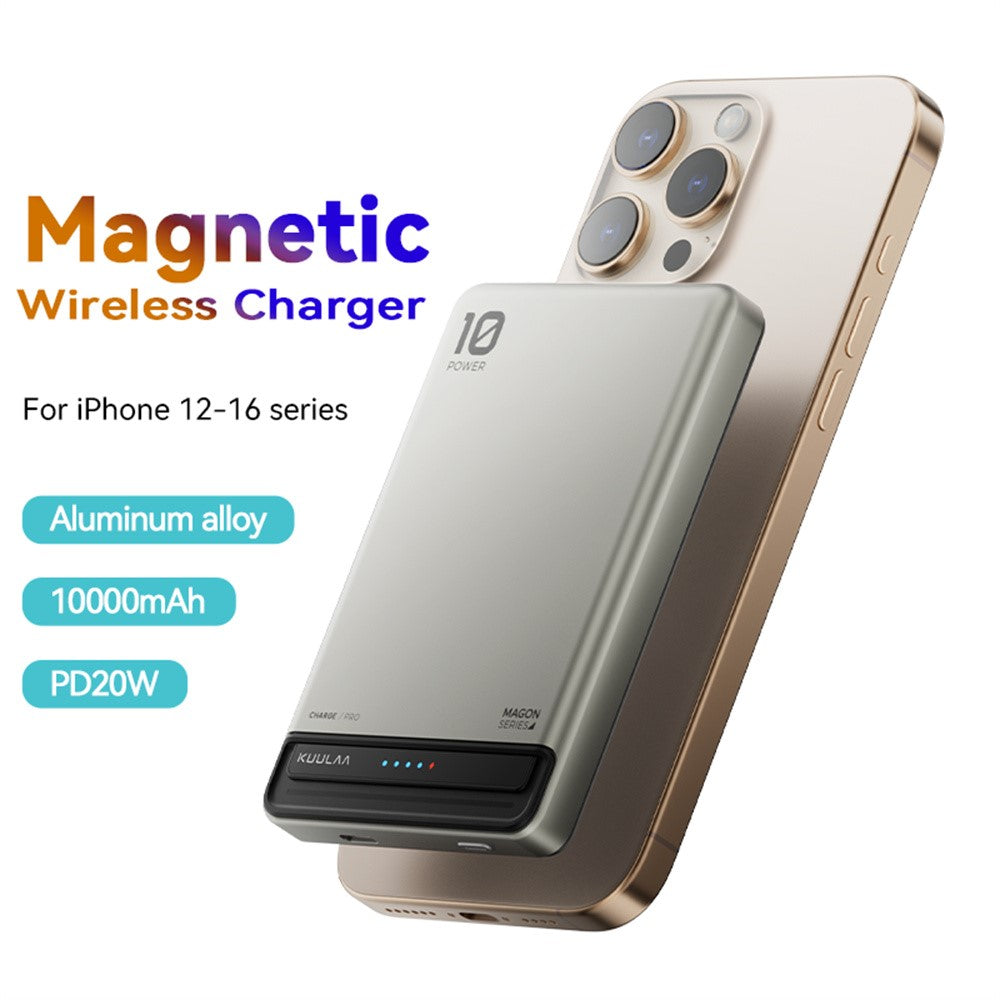 KUULAA KL-YD75 15W Magnetisk Trådløs Opladning 10000mAh Powerbank Telefonoplader