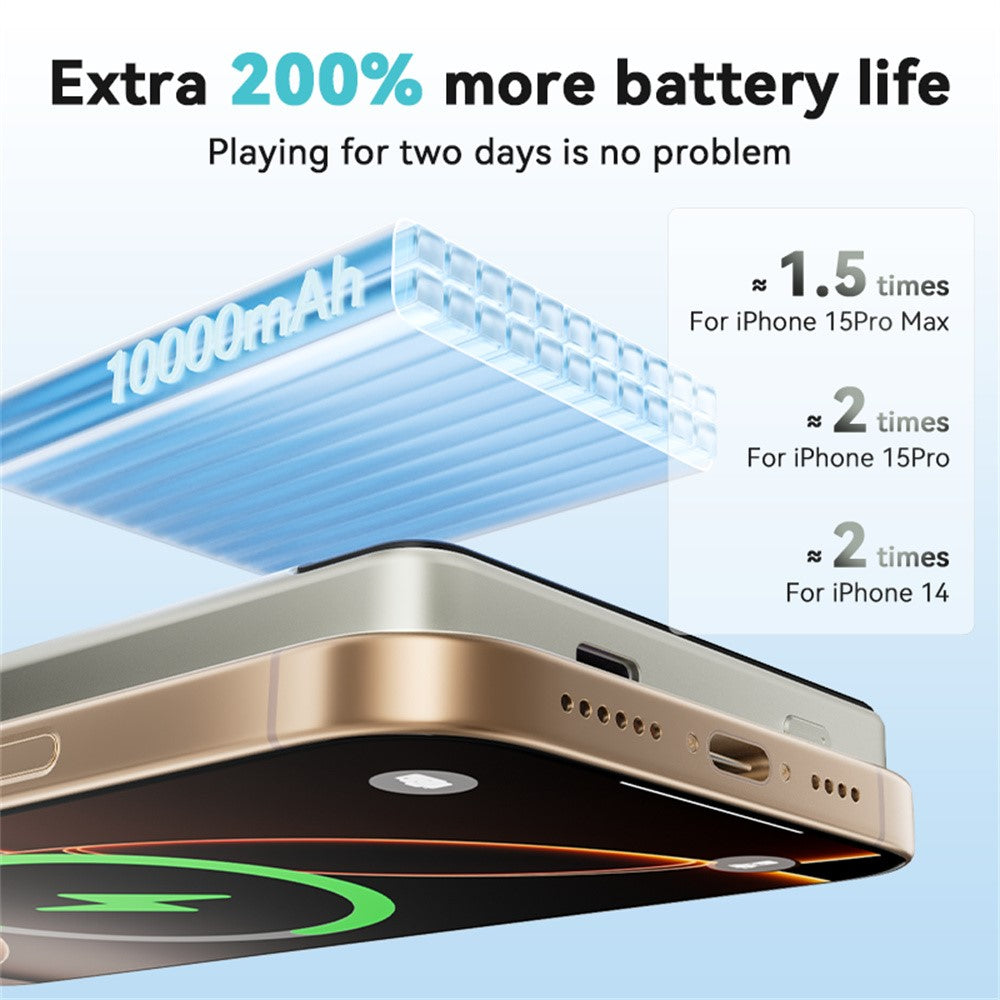 KUULAA KL-YD75 15W Magnetisk Trådløs Opladning 10000mAh Powerbank Telefonoplader