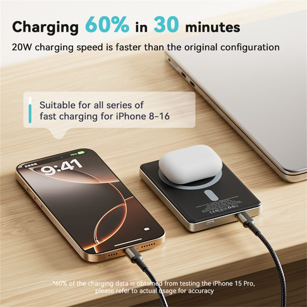 KUULAA KL-YD75 15W Magnetisk Trådløs Opladning 10000mAh Powerbank Telefonoplader
